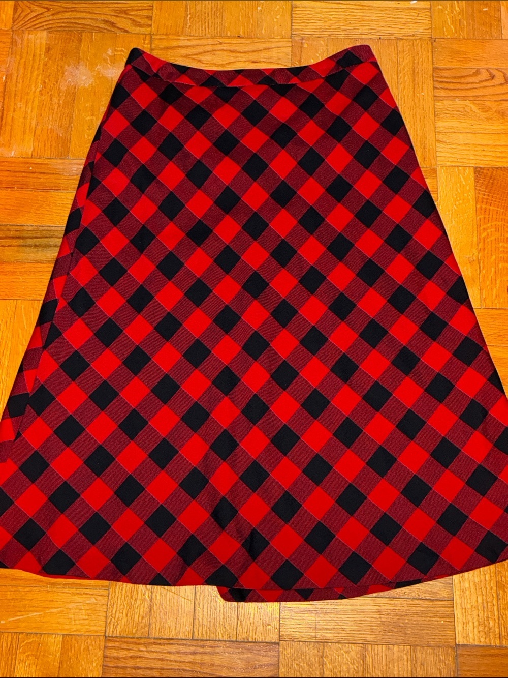 Talbots, Red and Black Buffalo Check Skirt, Size 10